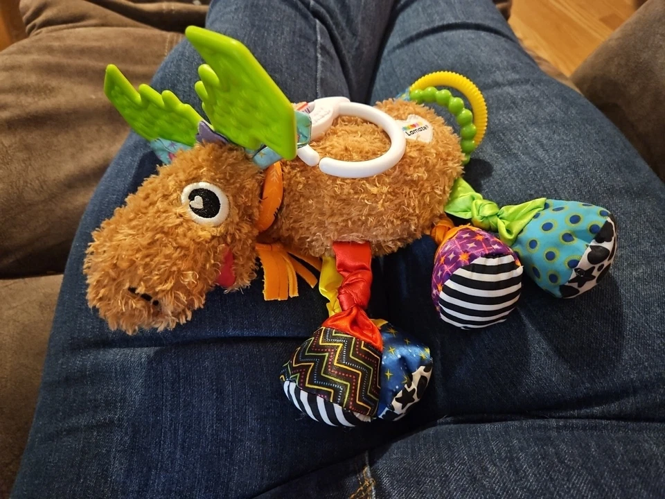 Lamaze Tomy Mortimer The Moose  Hang Toy Teether Crinkle Plush Stuffed Animal B3 - Image 2 of 4