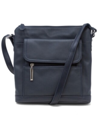 $100. Giani Bernini Venice Nappa Crossbody Nappa Leather Navy Siver