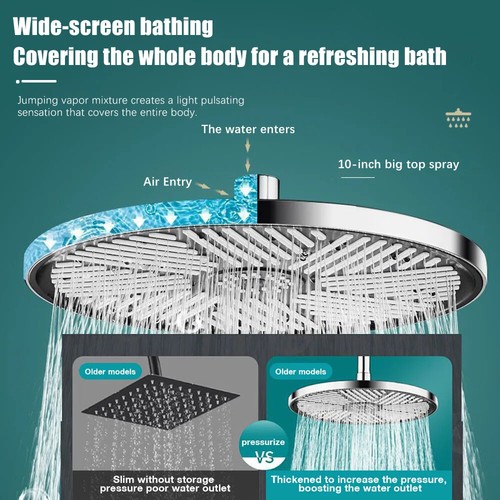 10inch Big Panel Rainfall Shower Head,High Pressure Shower Head,Top Rain Showers - Picture 5 of 22