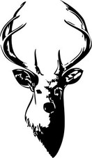 Deer Buck head silhouette Cornhole Board Decal Sticker