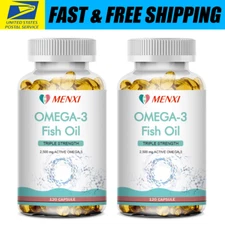 Omega-3 Fish Oil Capsules 3x Strength 3600mg Epa & Dha, Highest Potency 240