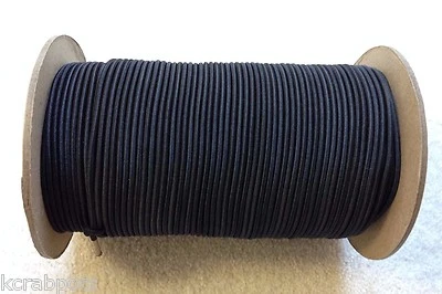 APCC 1/8" X 500 FT Bungee Cord Shock Cord Bungie Cord Marine Grade Made in USA!!! BLK