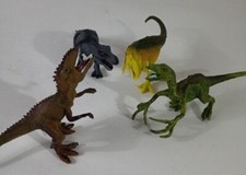 Vintage Safari Carnegie Dinosaur Figures Lot Of 4 Hard Rubber Figures Rare
