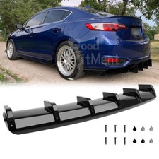 For Acura Ilx 2013-2022 Glossy Rear Bumper Diffuser Spoiler Splitter Wing 6 Fins For Acura Ilx 2013-2022 Glossy Rear Bumper Diffuser Spoiler Splitter Wing 6 Fins