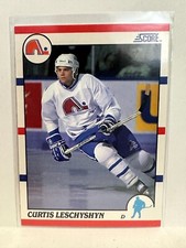 #92 Curtis Leschyshyn Quebec Nordiques 1990-91 Score Hockey Card