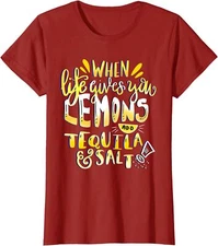 When Life Gives You Lemons Add Tequila and Salt Ladies' Crewneck T-Shirt