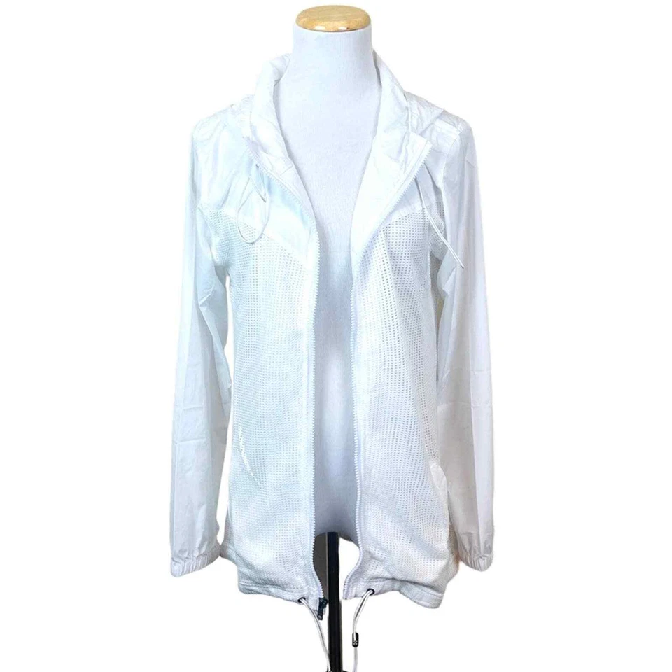 Chaqueta XCVI Mujer Blanca Malla Canyon Light MEDIANA Cremallera Larga Con Capucha Nueva con Etiquetas Foto 4 de 4