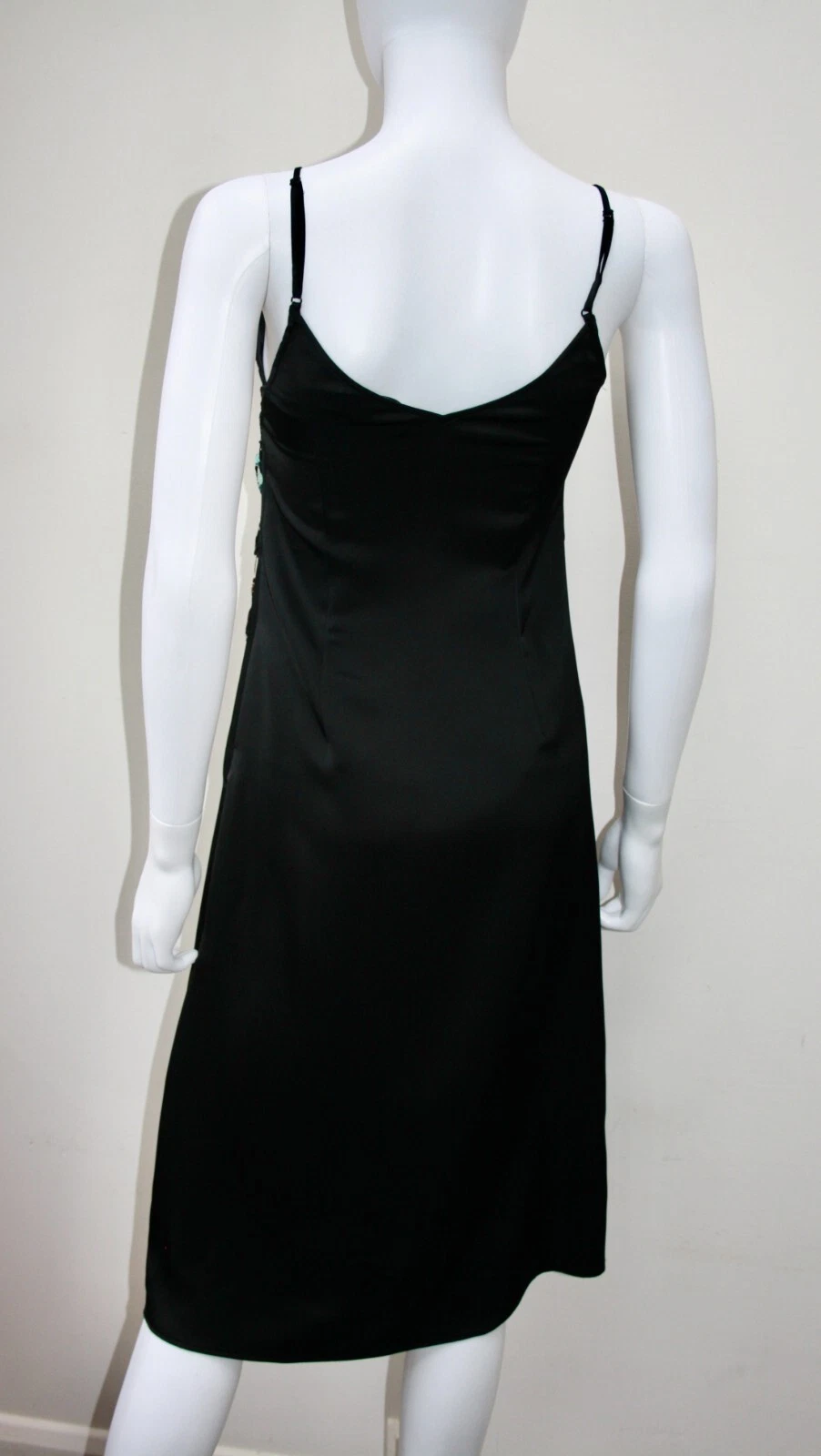 NUOVO SENZA ETICHETTE PREZZO AL PUBBLICO £ 460 COACH PAILLETTES CORPETTO SLIP DRESS TAGLIA US 2 UK 6 8