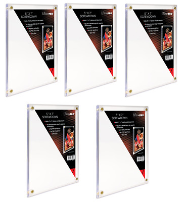 (5) Ultra-Pro 5'' x 7'' Screwdown Holder 4-Screw-Down Photos Postcards Large Cards