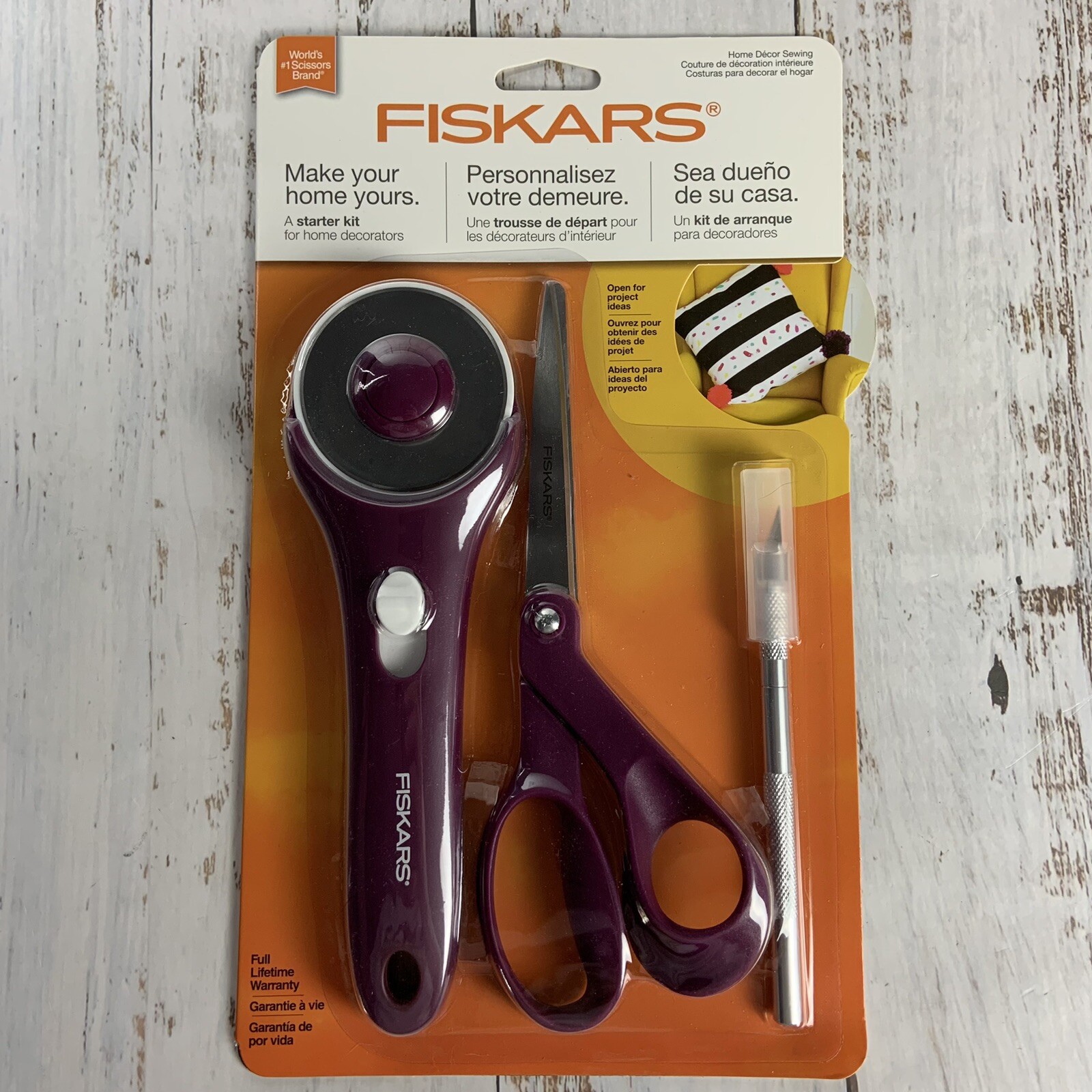 Fiskars Scissors Rotary Cutter and Detail Knife Set for Sewing Crafting Decor-image