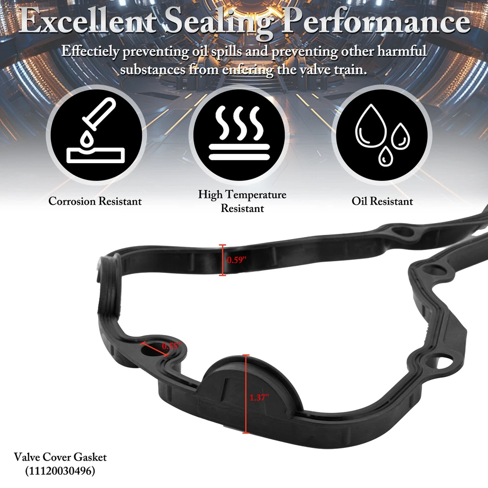 Juego de juntas de cubierta de válvula para BMW E39 E46 E53 323I 328I 330I 325I 528I 525I X5 E83 Foto 4 de 4