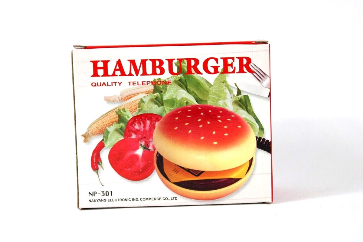 Hamburger Telephone Vintage Novelty Land Line Push Button Dial