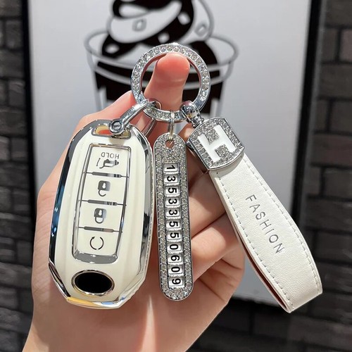 Key Cover Shell Fob Case Holder Accessories For Nissan Infiniti Carbon Fiber Car
