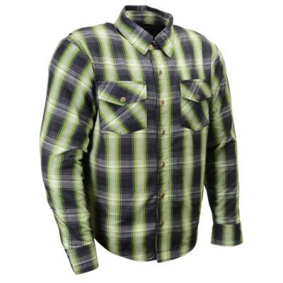 Milwaukee Leather 1658 Men's Plaid Flannel Biker Shirt with CE