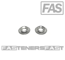 (100) #6 Stainless Steel Flanged Finishing Washers Cup Washers 18-8