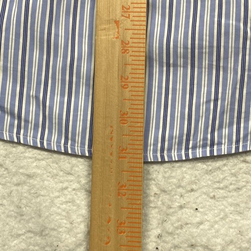 Ralph Lauren Shirt Mens Large Blue Striped Button Down Long Sleeve Custom Fit - Picture 7 of 8