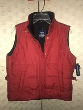 Chaps Womens Reversible Jacket Vest Red/black Nwt Size M