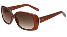 Fossil Women's Oversized Sunglasses, UV Protection Brown Plastic Frames