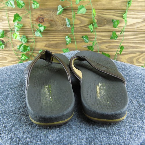 Skechers Relaxed Fit Men Flip Flop Sandals Size 9.5 Med Brown Synthetic Slip On - Imagen 5 de 9