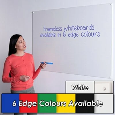 Wonderwall Frameless Double Sided Whiteboard - Non-Magnetic, Coloured Edged