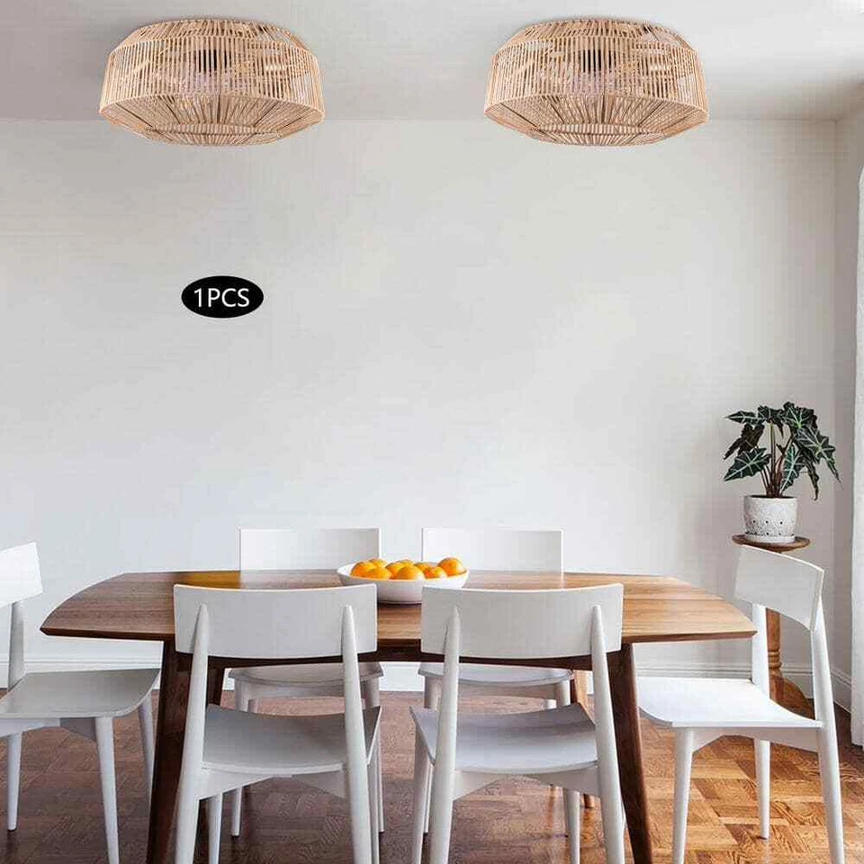 OUKANING 18.9 in. Indoor Brown Rattan Caged 6 Speeds Fan+Reversible+Remote - Image 3 of 4