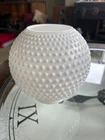 4 INCH FITTER VINTAGE MILK GLASS HOBNAIL OIL LAMP BALL SHADE