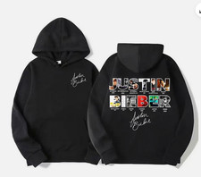 Felpa con cappuccio Justin Bieber nuova copertina album 2025 double face per tifosi S-5XL