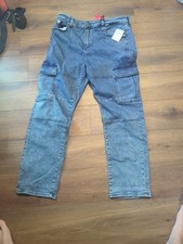 GUESS Jeans Mens 38x32 Mateo Cargo Pants Stretch Medium Wash Denim Blue NWT