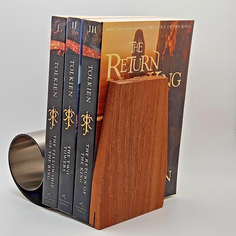 Vintage Mid Century Modern Teak & Stainless Steel Desk Organizer / Book Tidy - Image 2 of 4