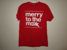 TJ MAXX-MERRY TO THE MAXX-SPEND LESS GIFT BETTER-RED EMPLOYEE T-SHIRT-M