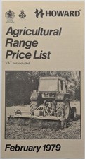 Original Howard Agricultural Range Price List, Feb 1979, Gem & Super, 220, 350