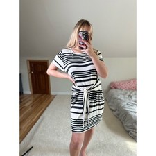 Nimi K: Front Tie Striped Tee Shirt Dress
