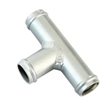 Universal 1" Aluminum Coolant T Pipe Fitting Radiator Fitting Hose Splice Silver