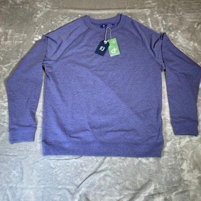 NEW FOOTJOY drirelease FRENCH TERRY CREWNECK PULLOVER SWEATER, PLUM, LARGE, $155