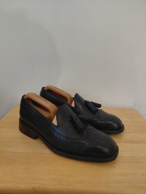 Berwick Black Tassel Loafers 6 Schuhe Leder England Northampton Brogue Slipper