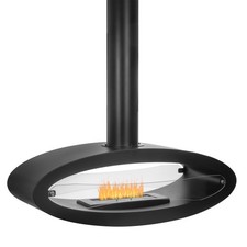 Ethanol Kamin an der Decke hängend Deckenmontage Deckenkamin oval schwarz