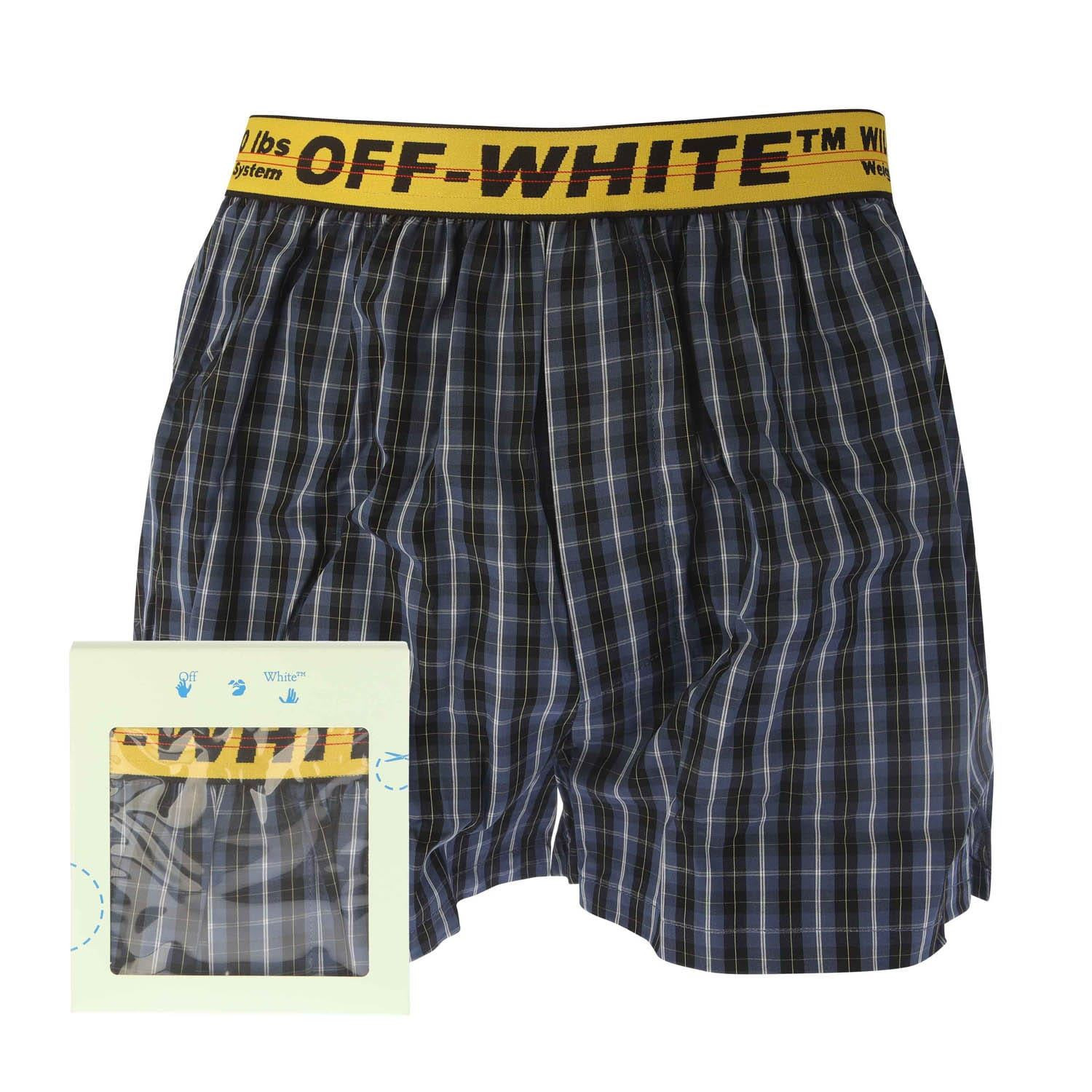 Мужские трусы-боксеры Unterwsche Off White от Klassisch Industrial Kariert в Блау 12590₽