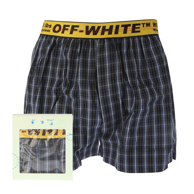 Herren Unterwäsche Off White Klassisch Industrial Kariert Boxershorts in Blau