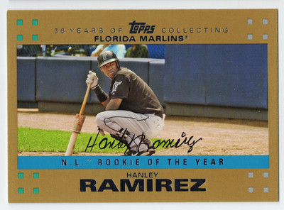 2007 Topps Hanley Ramirez Award Winners Rookie of the Year Gold /2007 #324
