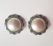 Modeschmuck schimmernde Ohrclips 3 cm, je 3 g leicht, Vintage