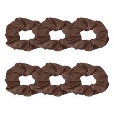 6Pcs Satin Hair Scrunchies Solid Hair Ties Dark Brown