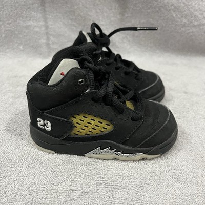 Air Jordan 5 Retro Oreo TD Shoe Size 4C Black 440890-011 