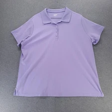 Lands End Polo Shirt Womens 1X Purple Short Sleeve Collared Top Plus 16W 18W