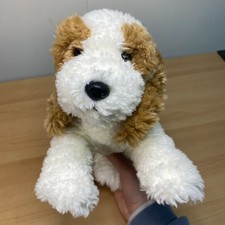 Vintage 2000 Toys R Us Animal Alley Cocker Spaniel White Tan Puppy Dog Plush 10  