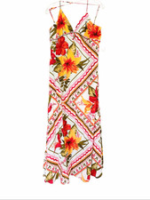 Crystal Doll Floral Adjustable Straps Maxi Multicolored Dress Sz XL NWT