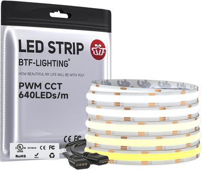 BTF-LIGHTING FCOB COB FOB Flexibler High Density CCT LED Streifen 5M 640Leds/M A