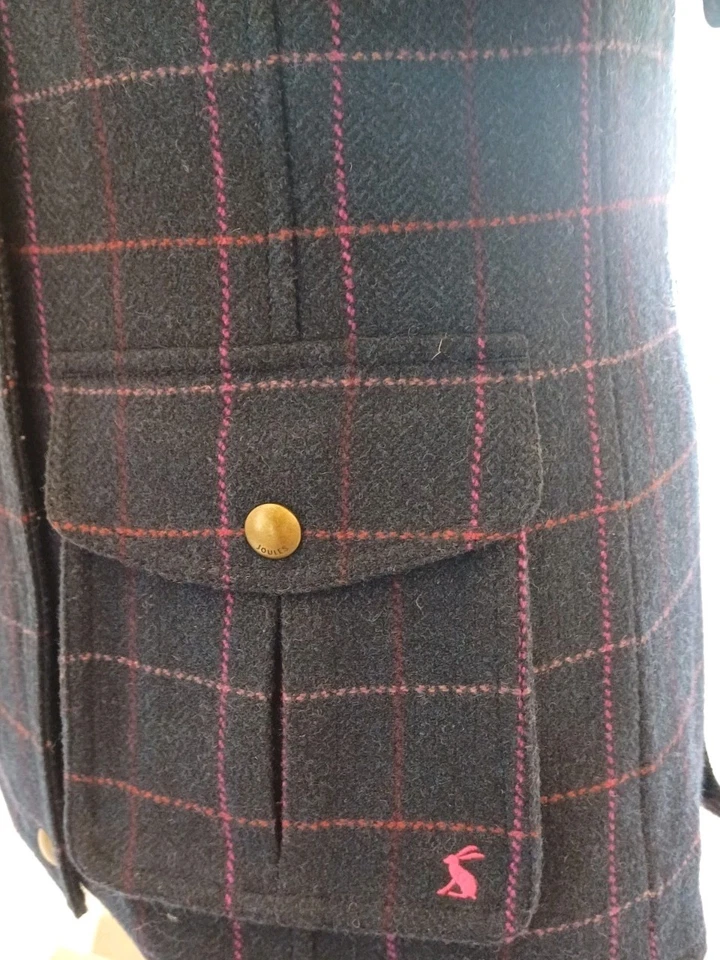 Joules Tweed Field Jacket Size 10 Navy Excellent Condition.  B138 - Image 4 of 4