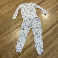 Kyte Baby Women  s Two Piece Bamboo Pajama Set Marble Pants Shirt Pjs M L