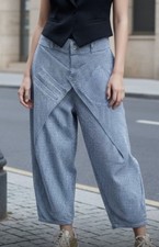 Demin Jeans hellblaue Waschung gestreift mit Überwurf Gr. 38 40 42