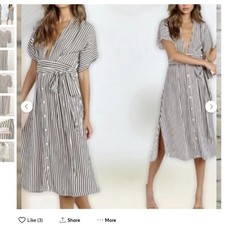 Faithful The Brand Farah Brighton Stripe Midi Dress